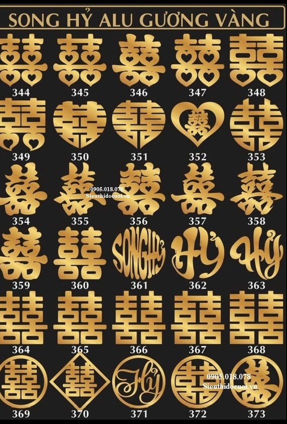 Hỷ alu, vòng alu, hoa văn alu, chữ cái alu Hỷ alu, vòng alu, hoa văn alu, chữ cái alu