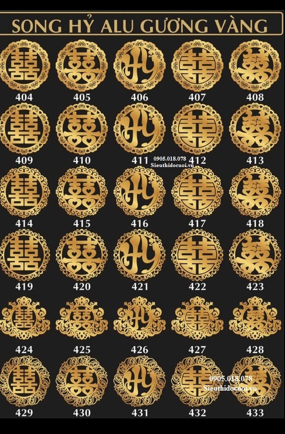 Hỷ alu, vòng alu, hoa văn alu, chữ cái alu Hỷ alu, vòng alu, hoa văn alu, chữ cái alu