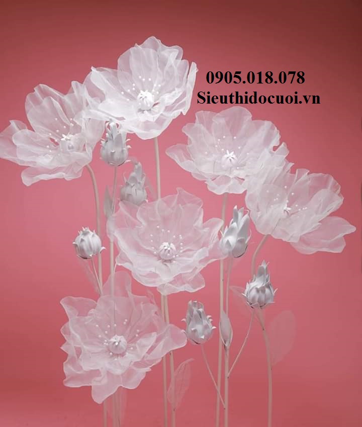 Hoa vải voan trang trí Hoa vải voan trang trí