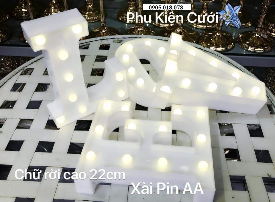 Bộ chữ Love đèn led trang trí Bộ chữ Love đèn led trang trí