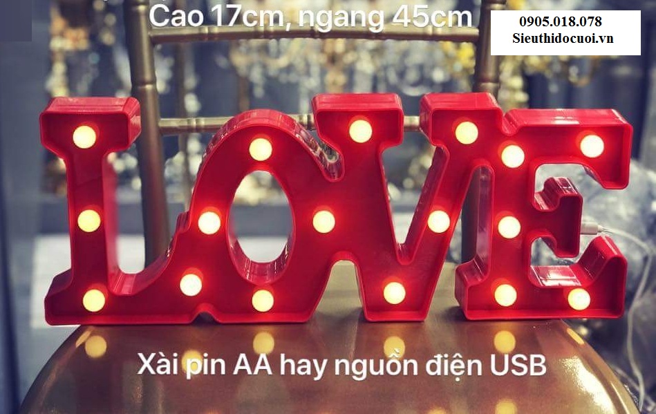 Bộ chữ Love đèn led trang trí Bộ chữ Love đèn led trang trí