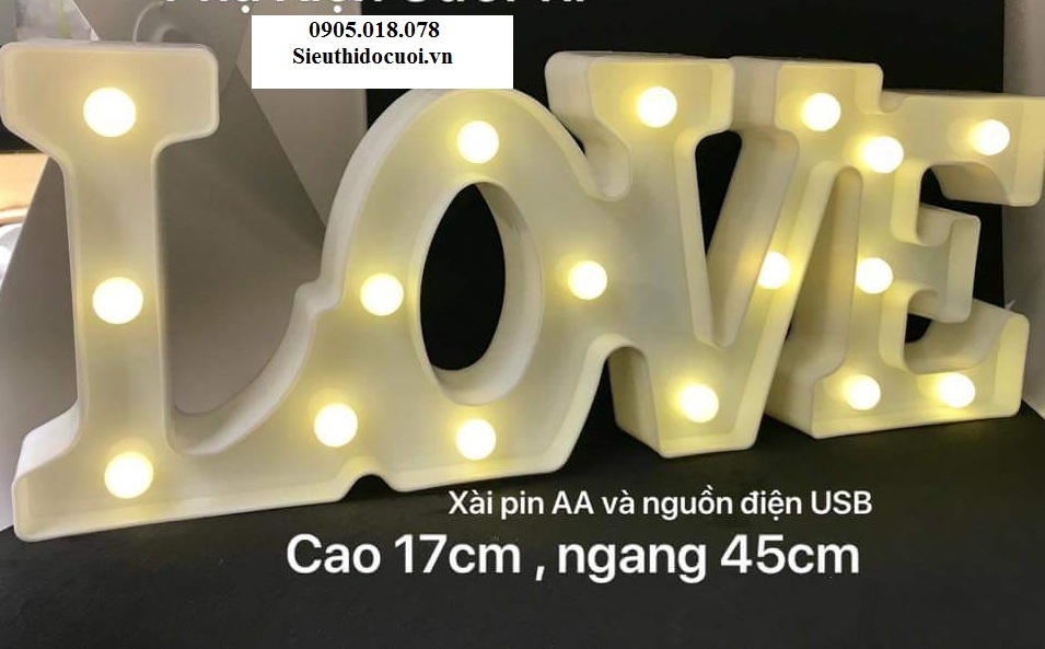 Bộ chữ Love đèn led trang trí Bộ chữ Love đèn led trang trí