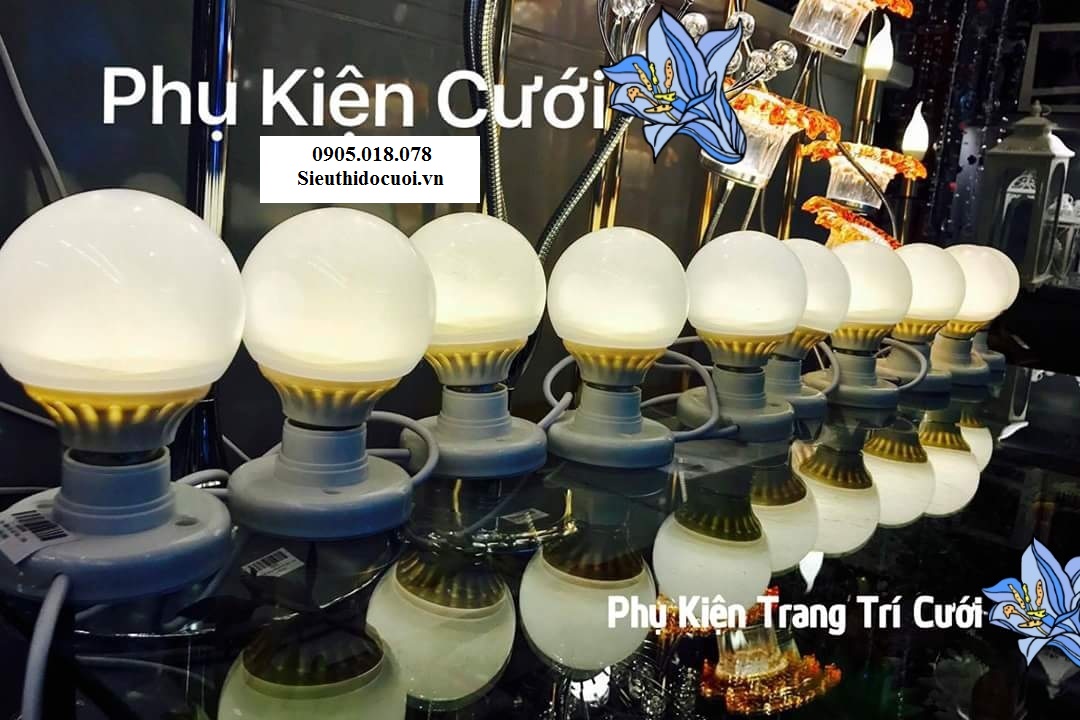 Đèn trang trí sân khấu tiệc cưới dây led bóng tròn 5m Đèn trang trí sân khấu tiệc cưới dây led bóng tròn 5m