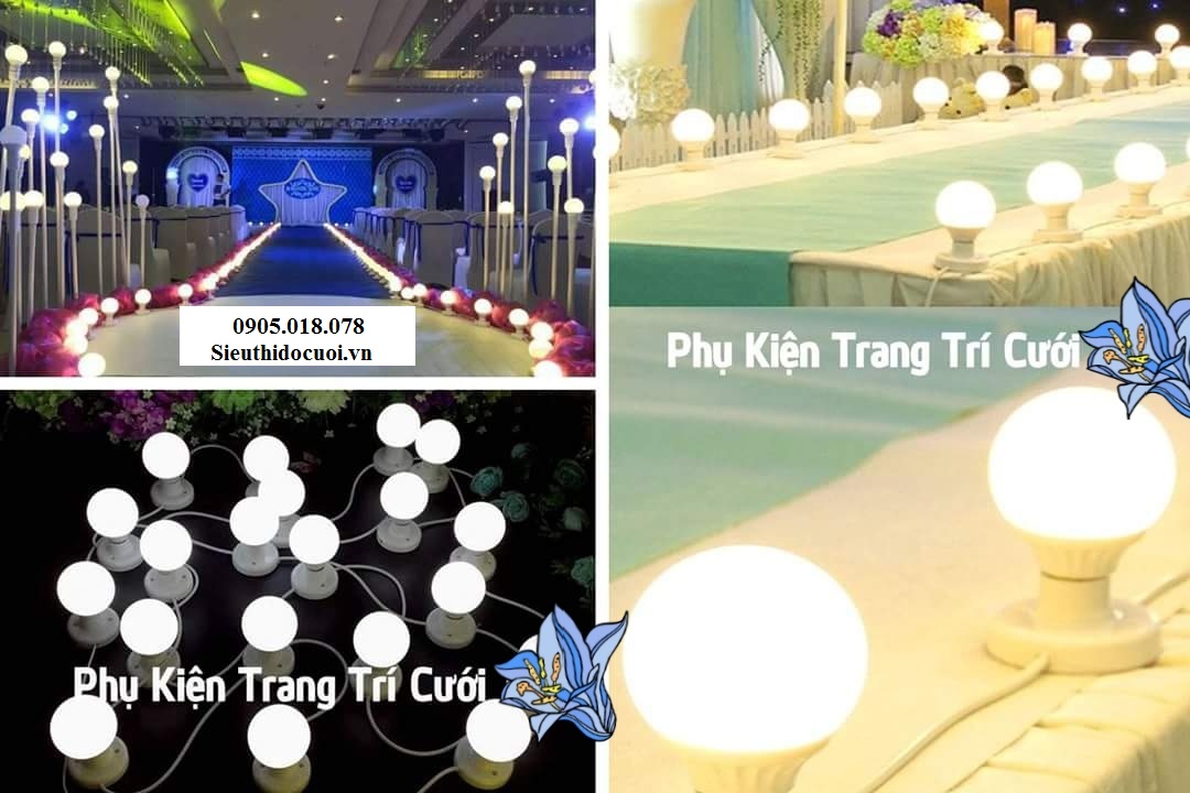 Đèn trang trí sân khấu tiệc cưới dây led bóng tròn 5m Đèn trang trí sân khấu tiệc cưới dây led bóng tròn 5m