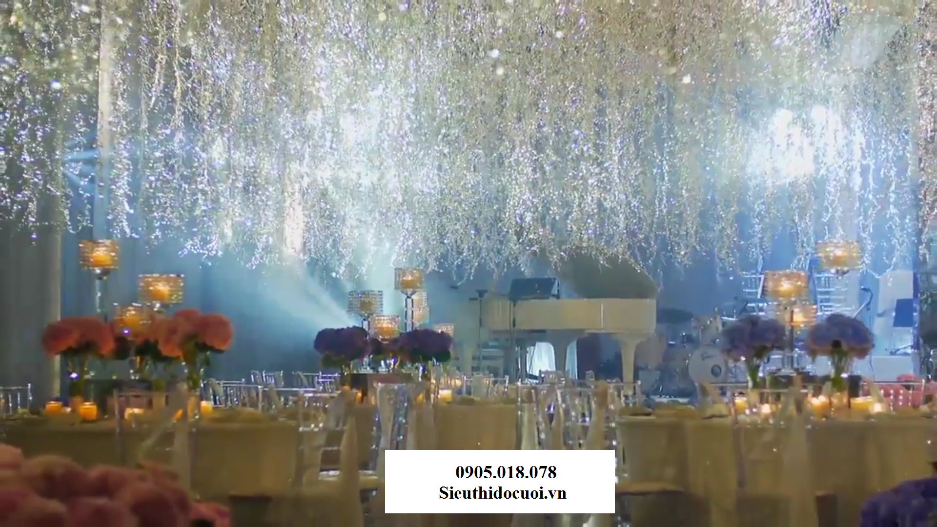 Dây kẽm kết pha lê trang trí cưới Dây kẽm kết pha lê trang trí cưới