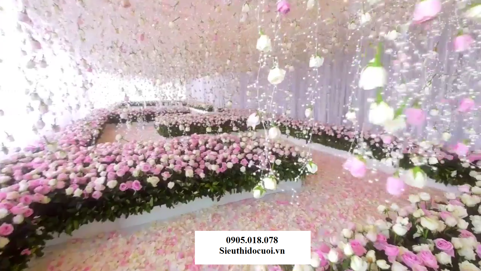 Dây kẽm kết pha lê trang trí cưới Dây kẽm kết pha lê trang trí cưới