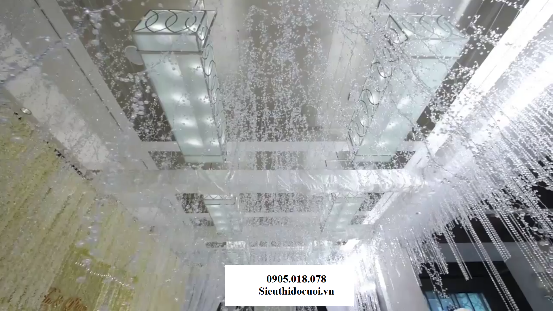 Dây kẽm kết pha lê trang trí cưới Dây kẽm kết pha lê trang trí cưới