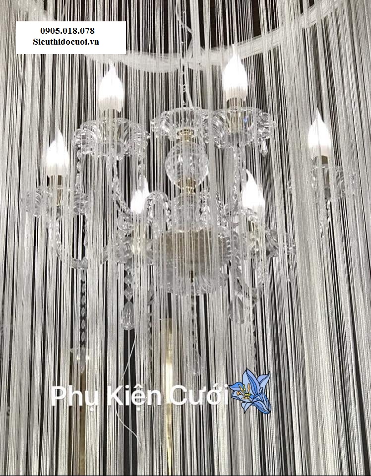 Đèn chùm pha lê nến 10 nhánh (10 nến) Đèn chùm pha lê nến 10 nhánh (10 nến)