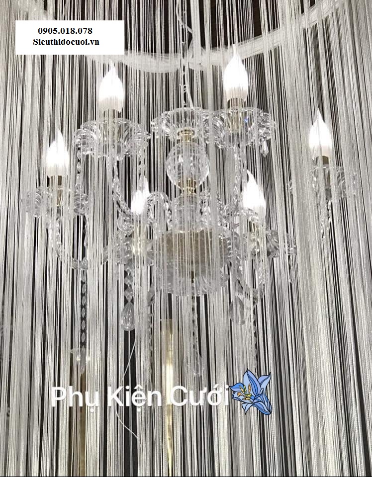 Đèn chùm pha lê nến 15 nhánh (15 nến) Đèn chùm pha lê nến 15 nhánh (15 nến)