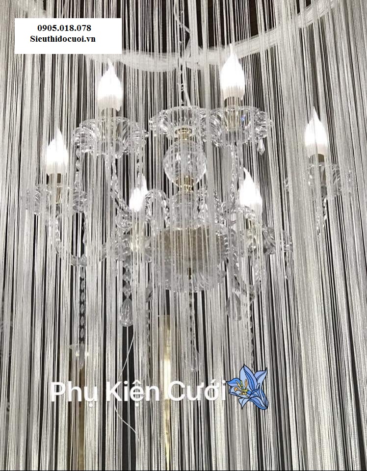 ĐÈN CHÙM PHA LÊ NẾN 6 NHÁNH (6 NẾN) ĐÈN CHÙM PHA LÊ NẾN 6 NHÁNH (6 NẾN)
