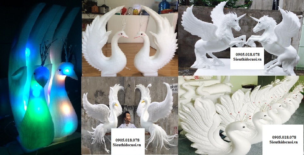 Chim mô hình trang trí bằng xốp, mút Chim mô hình trang trí bằng xốp, mút