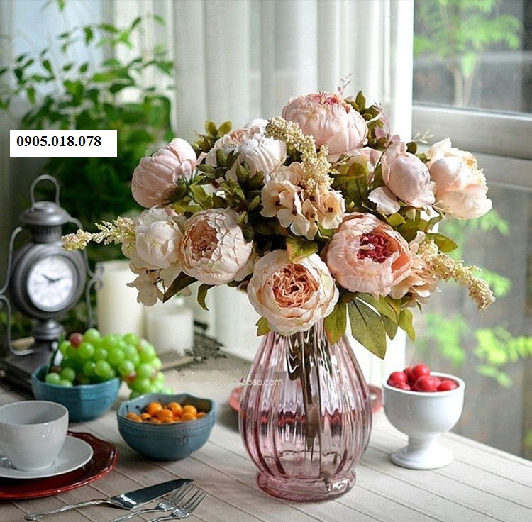 Hoa lụa trang trí, hoa lụa cao cấp Hoa lụa trang trí, hoa lụa cao cấp