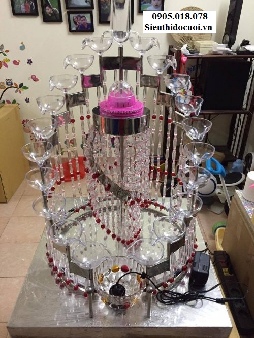 Tháp ly đám cưới, Tháp ly inox liền khối mẫu TL22 Tháp ly đám cưới, Tháp ly inox liền khối mẫu TL22