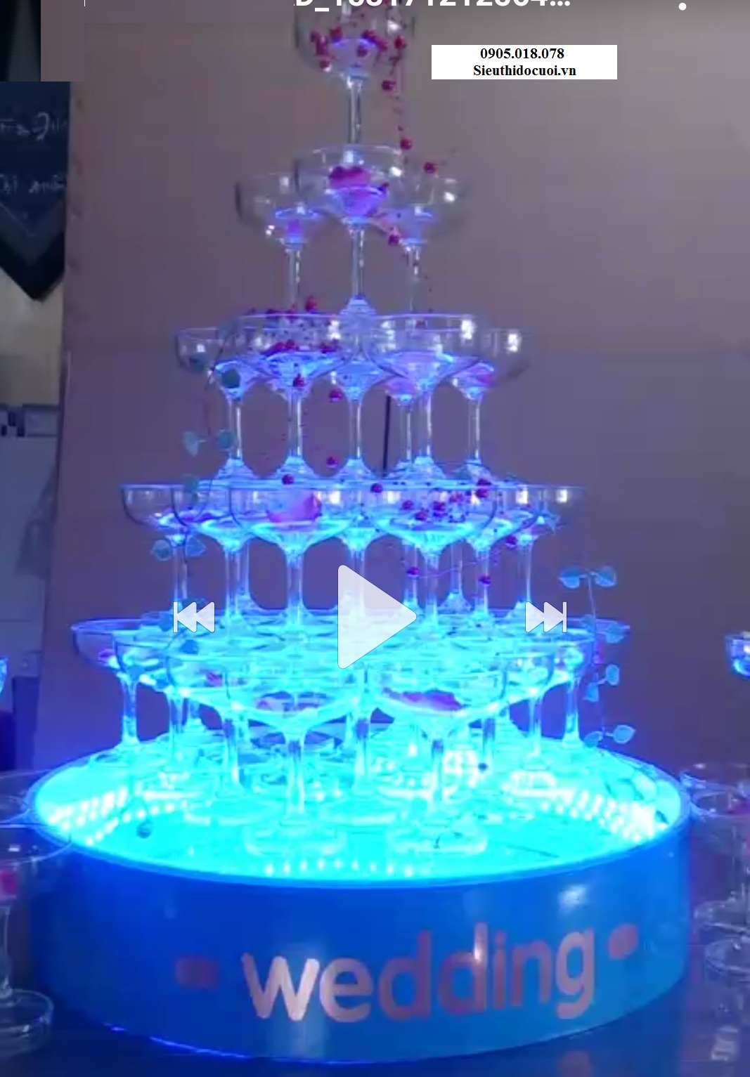 Tháp ly xếp 5 tầng mẫu TL13 Tháp ly xếp 5 tầng mẫu TL13