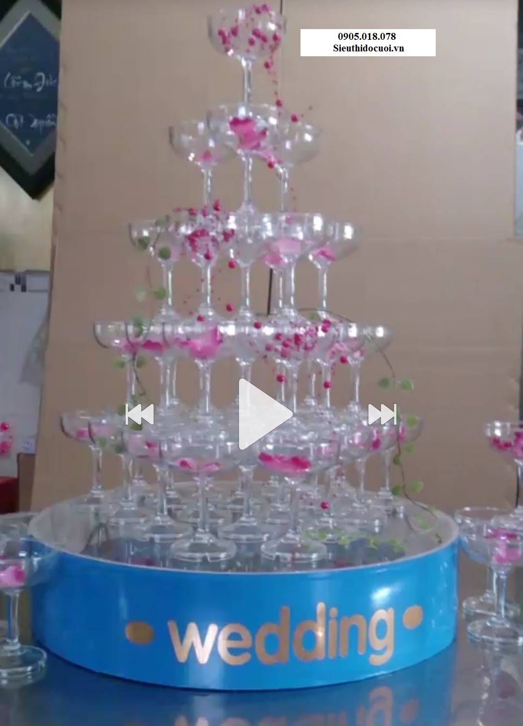 Tháp ly xếp 5 tầng mẫu TL13 Tháp ly xếp 5 tầng mẫu TL13