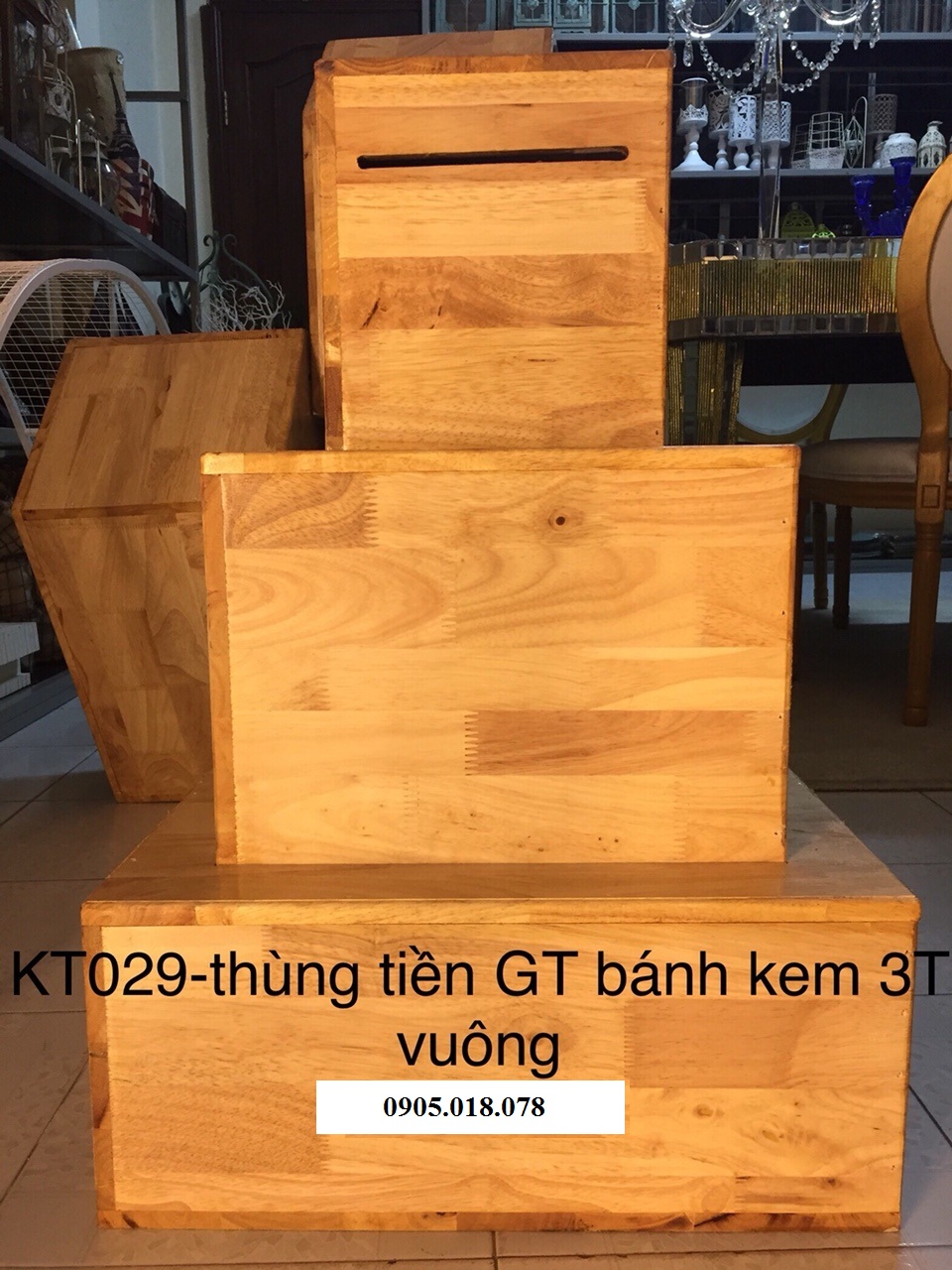 Thùng đựng tiền mừng bằng gỗ Thùng đựng tiền mừng bằng gỗ