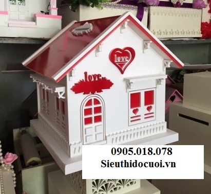 Thùng tiền đám cưới hình ngôi nhà hạnh phúc Thùng tiền đám cưới hình ngôi nhà hạnh phúc