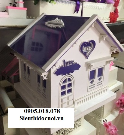 Thùng tiền đám cưới hình ngôi nhà hạnh phúc Thùng tiền đám cưới hình ngôi nhà hạnh phúc