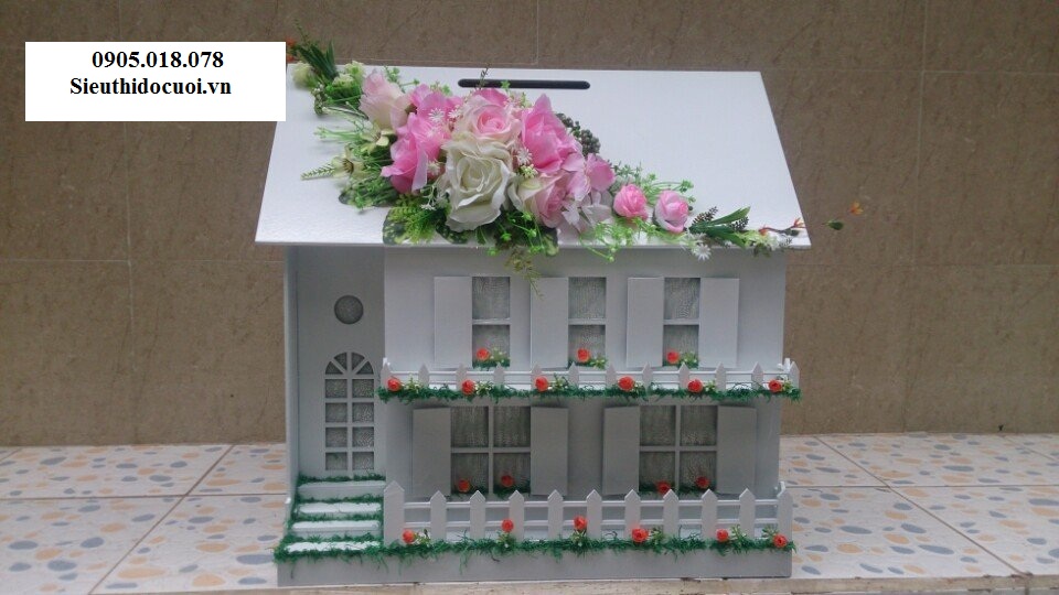 Thùng tiền đám cưới hình ngôi nhà hạnh phúc Thùng tiền đám cưới hình ngôi nhà hạnh phúc