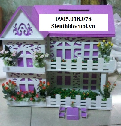 Thùng tiền đám cưới hình ngôi nhà hạnh phúc Thùng tiền đám cưới hình ngôi nhà hạnh phúc