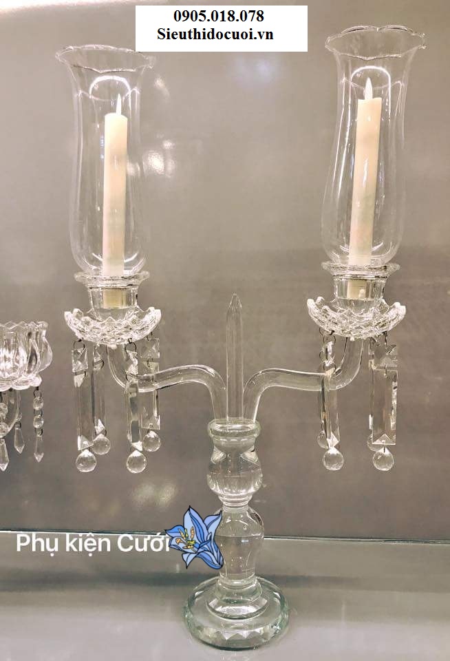 Trụ nến pha lê trong suốt giá rẻ Trụ nến pha lê trong suốt giá rẻ