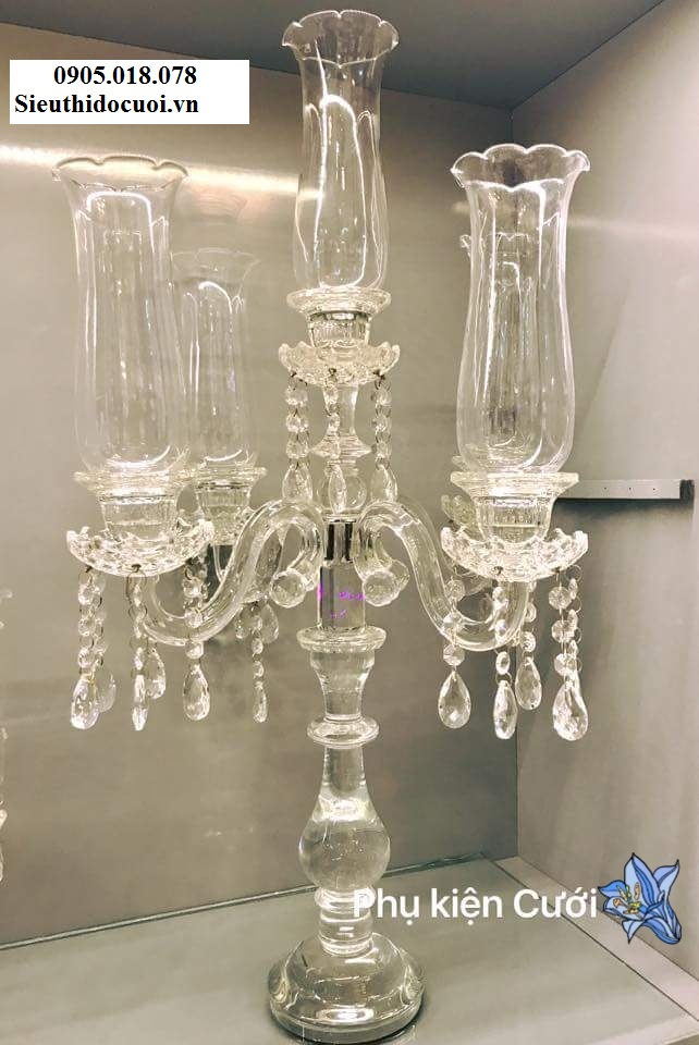 Trụ nến pha lê trong suốt giá rẻ Trụ nến pha lê trong suốt giá rẻ
