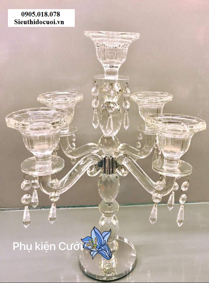 Trụ nến pha lê trong suốt giá rẻ Trụ nến pha lê trong suốt giá rẻ