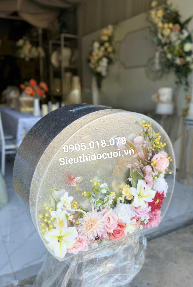 thùng tiền cưới hình tròn thùng tiền cưới hình tròn