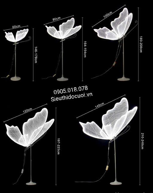 Đèn dẫn lối sân khấu đám cưới bướm led lớn Đèn dẫn lối sân khấu đám cưới bướm led lớn