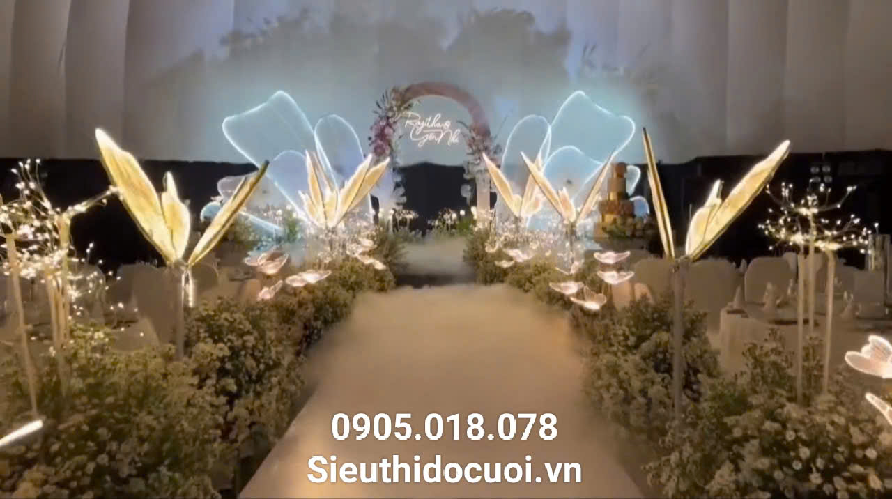 Đèn dẫn lối sân khấu đám cưới bướm led lớn Đèn dẫn lối sân khấu đám cưới bướm led lớn