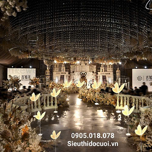 Đèn dẫn lối sân khấu đám cưới bướm led lớn Đèn dẫn lối sân khấu đám cưới bướm led lớn