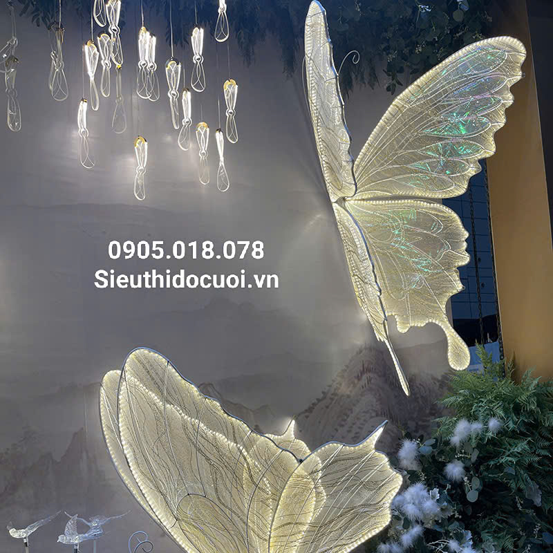 Đèn dẫn lối sân khấu đám cưới bướm led lớn Đèn dẫn lối sân khấu đám cưới bướm led lớn