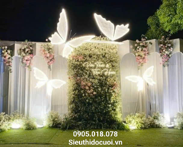 Đèn dẫn lối sân khấu đám cưới bướm led lớn Đèn dẫn lối sân khấu đám cưới bướm led lớn