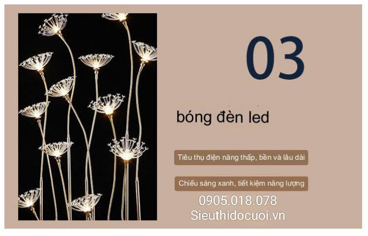 Đèn dẫn lối sân khấu bông tuyết 8 bông Đèn dẫn lối sân khấu bông tuyết 8 bông