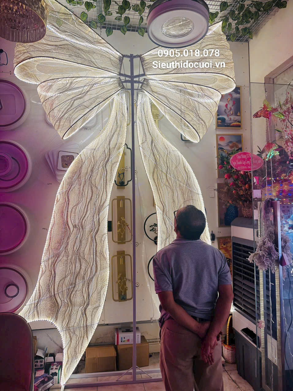 Backdrop đám cưới Nơ LED Khổng Lồ Backdrop đám cưới Nơ LED Khổng Lồ