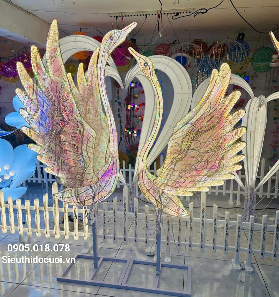 Đèn dẫn lối đám cưới chim thiên nga khổng lồ LED Đèn dẫn lối đám cưới chim thiên nga khổng lồ LED