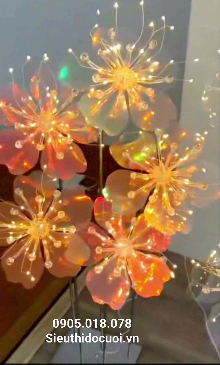 Đèn dẫn lối đám cưới hoa mai Đèn dẫn lối đám cưới hoa mai