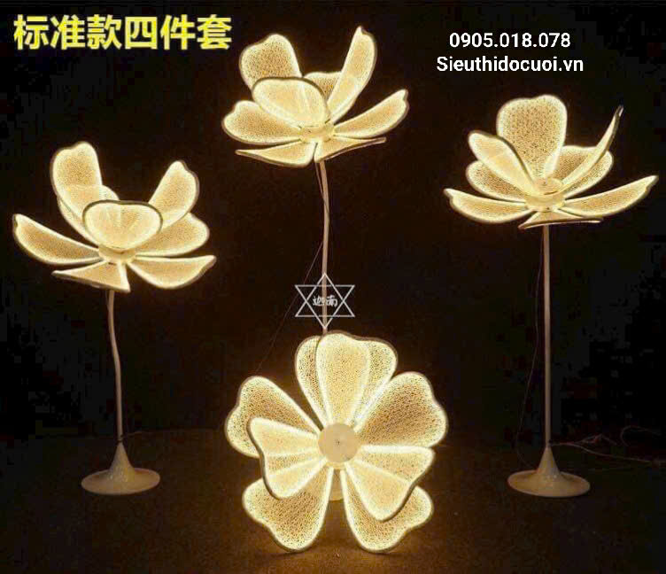 Đèn dẫn lối đám cưới hoa led đại Đèn dẫn lối đám cưới hoa led đại
