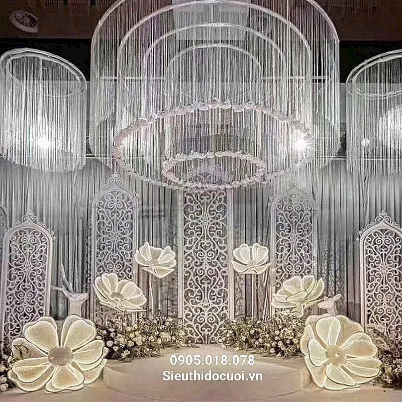 Đèn dẫn lối đám cưới hoa led đại Đèn dẫn lối đám cưới hoa led đại