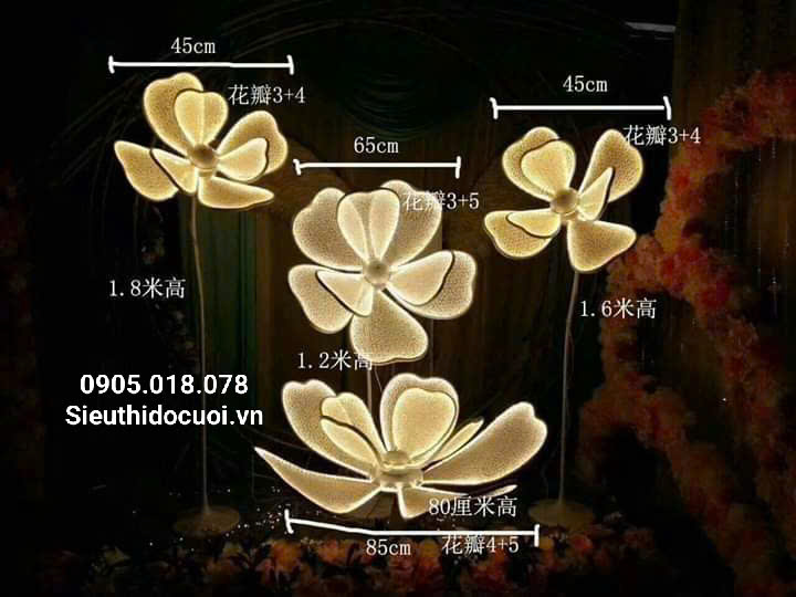 Đèn dẫn lối đám cưới hoa led đại Đèn dẫn lối đám cưới hoa led đại