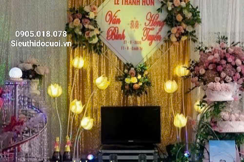 Đèn dẫn lối đám cưới hoa sen Đèn dẫn lối đám cưới hoa sen