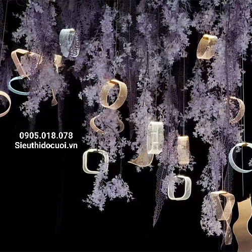 Đèn trang trí đám cưới thả led mica Đèn trang trí đám cưới thả led mica