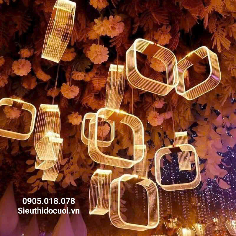 Đèn trang trí đám cưới thả led mica Đèn trang trí đám cưới thả led mica