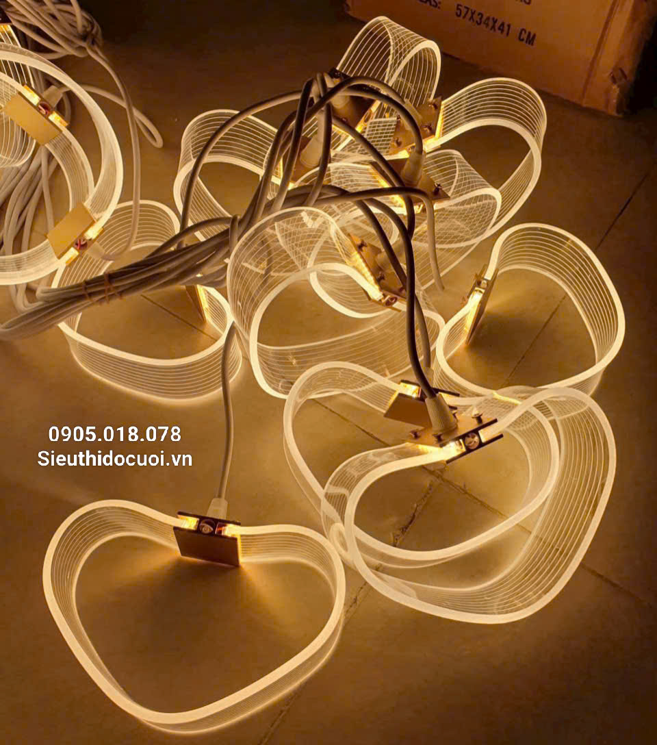 Đèn trang trí đám cưới thả led mica Đèn trang trí đám cưới thả led mica