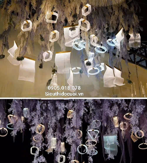 Đèn trang trí đám cưới thả led mica Đèn trang trí đám cưới thả led mica