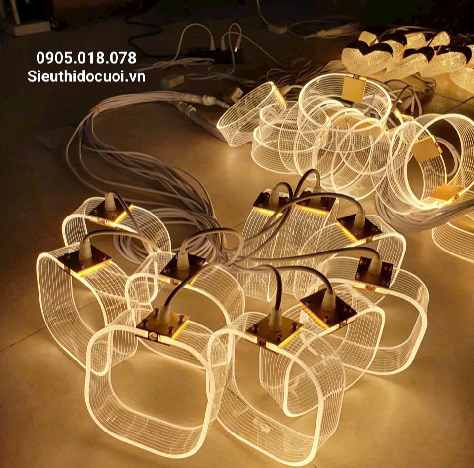 Đèn trang trí đám cưới thả led mica Đèn trang trí đám cưới thả led mica