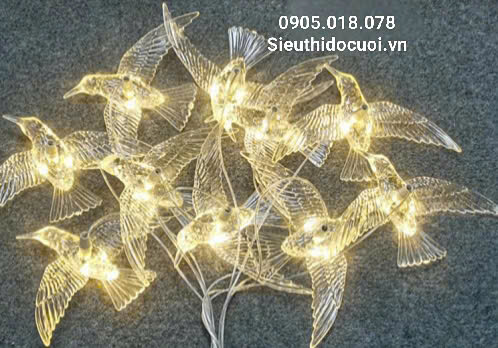 Đèn trang trí rạp cưới led chim trong suốt Đèn trang trí rạp cưới led chim trong suốt
