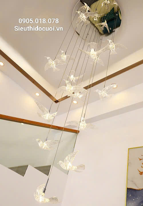 Đèn trang trí rạp cưới led chim trong suốt Đèn trang trí rạp cưới led chim trong suốt