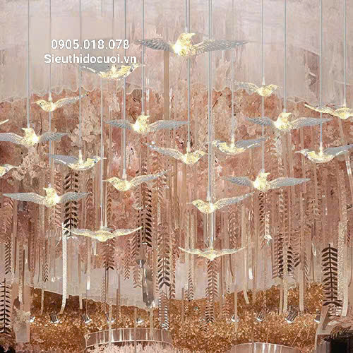 Đèn trang trí rạp cưới led chim trong suốt Đèn trang trí rạp cưới led chim trong suốt