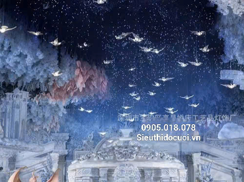 Đèn trang trí rạp cưới led chim trong suốt Đèn trang trí rạp cưới led chim trong suốt